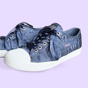Satin Gola Blue Sneakers